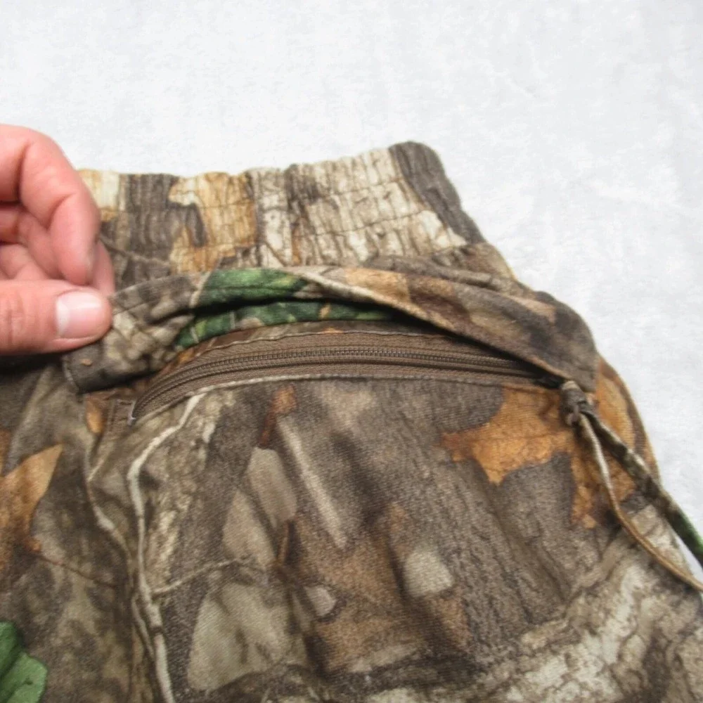 Pella Camo Pants Men Medium Flex Waterproof Button Suspenders Hunting VTG 30x31